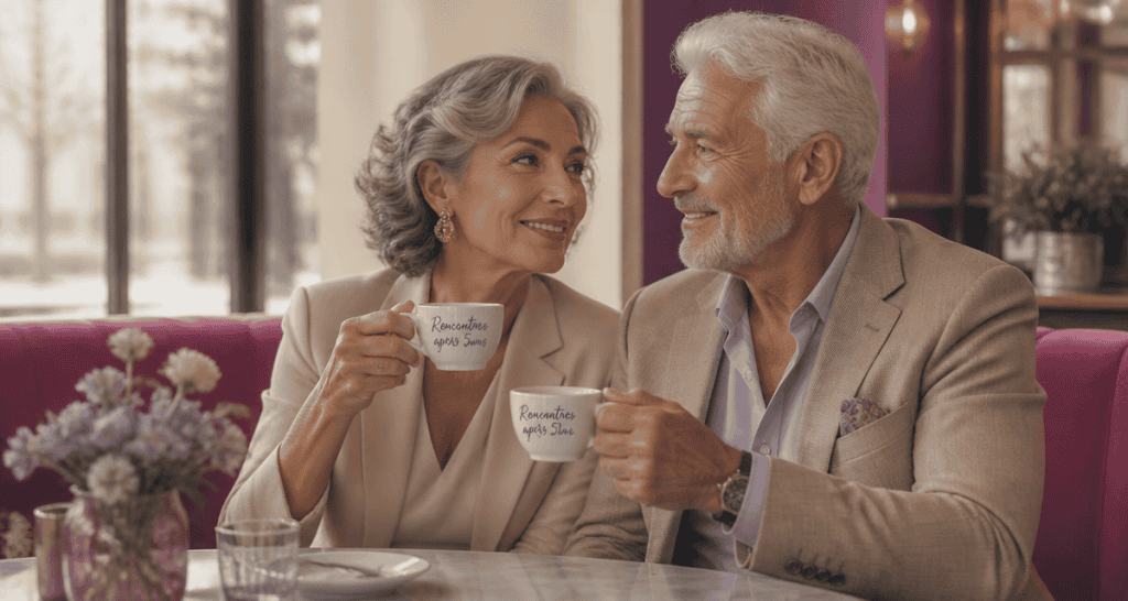 Rencontre senior couple partage café