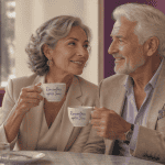 Rencontre senior couple partage café
