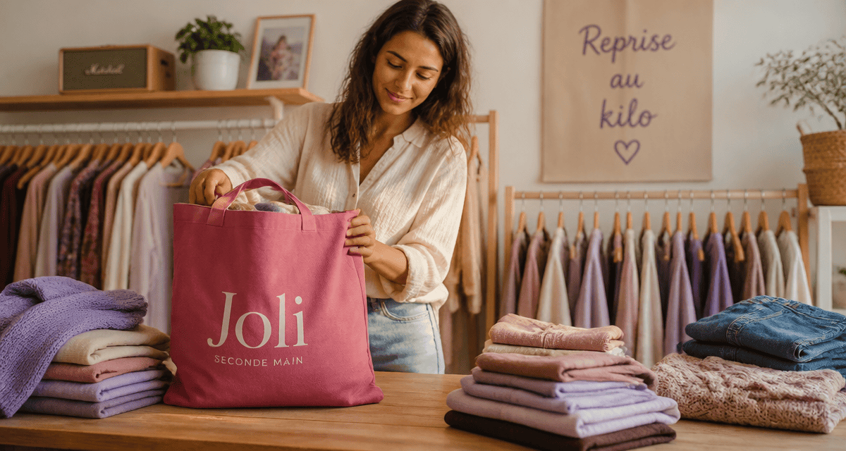 reprise vêtement au kilo sur table