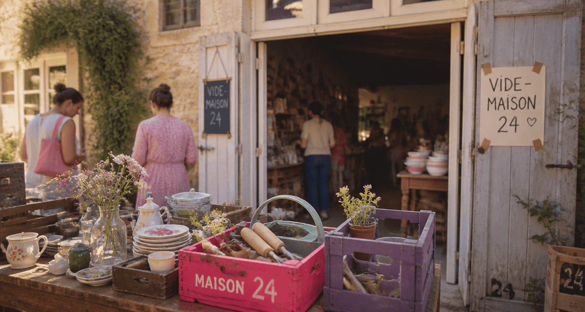 vide maison 24 table bibelots Dordogne