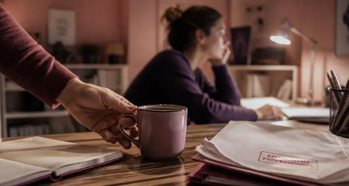 Comment aider une personne en burn out : une main bienveillante soutient une collègue épuisée