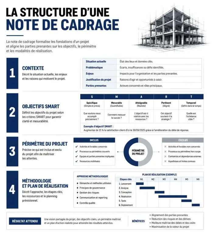 Exemple de structure d'une note de cadrage pour un projet professionnel