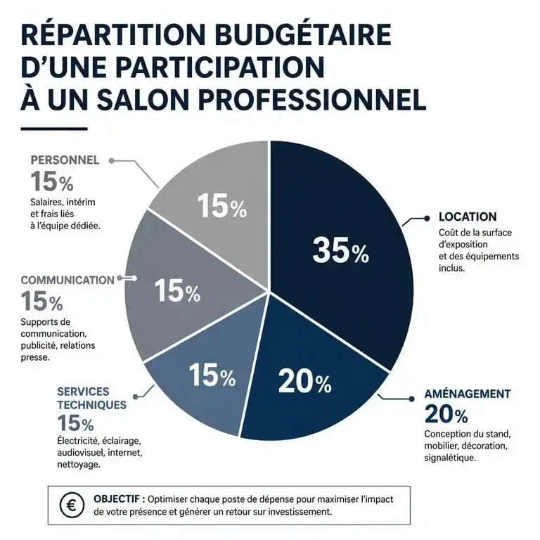 Répartition du budget pour une participation à un salon professionnel