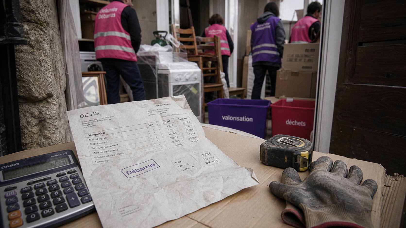 Entreprise qui vide les maisons : devis de débarras et calculatrice pour valorisation