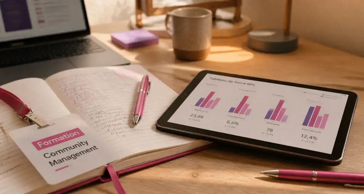 Formation community management : KPI et stratégie digitale sur tablette