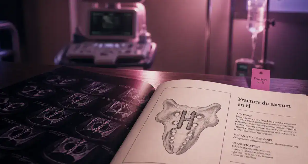 fracture en h du sacrum, IRM et compte-rendu médical