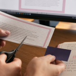 Arrêter de procrastiner : attention claire, post-it violet et page imprimée