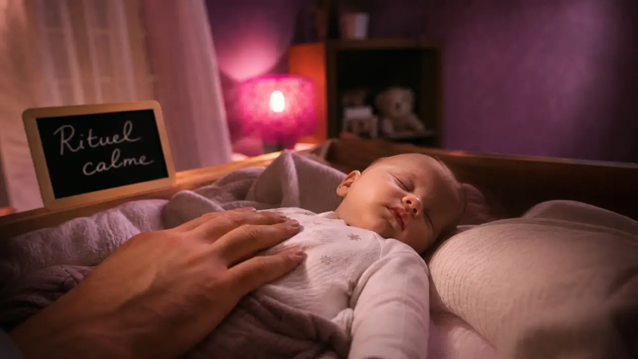 Endormissement autonome bebe : main qui apaise, rituel calme