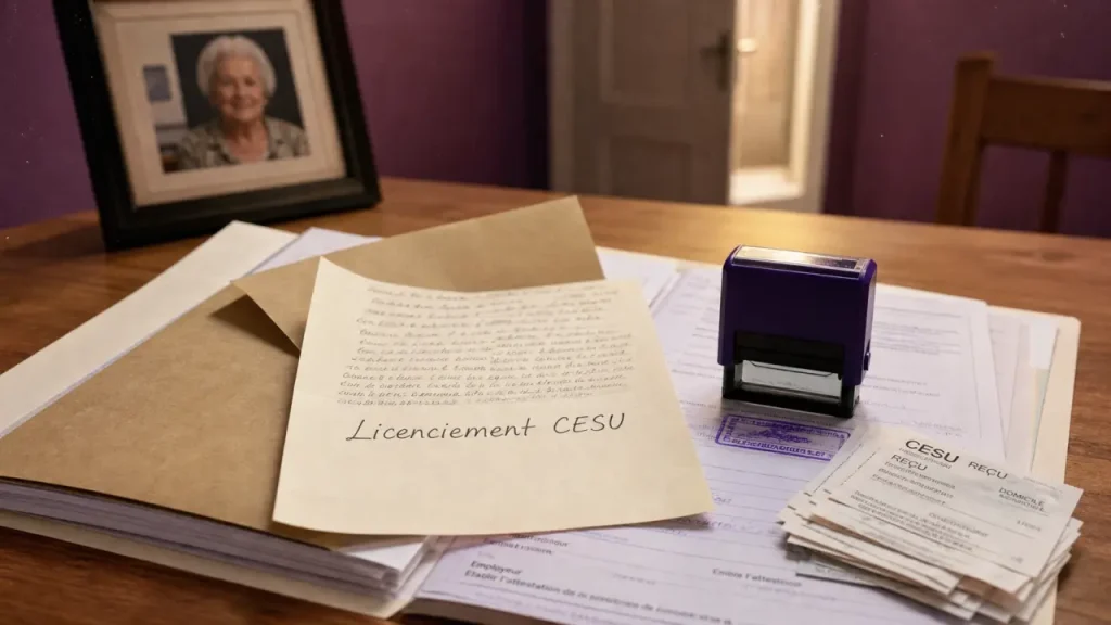 Entrée en EHPAD et licenciement CESU : procédure, préavis et indemnités à gérer sans erreur