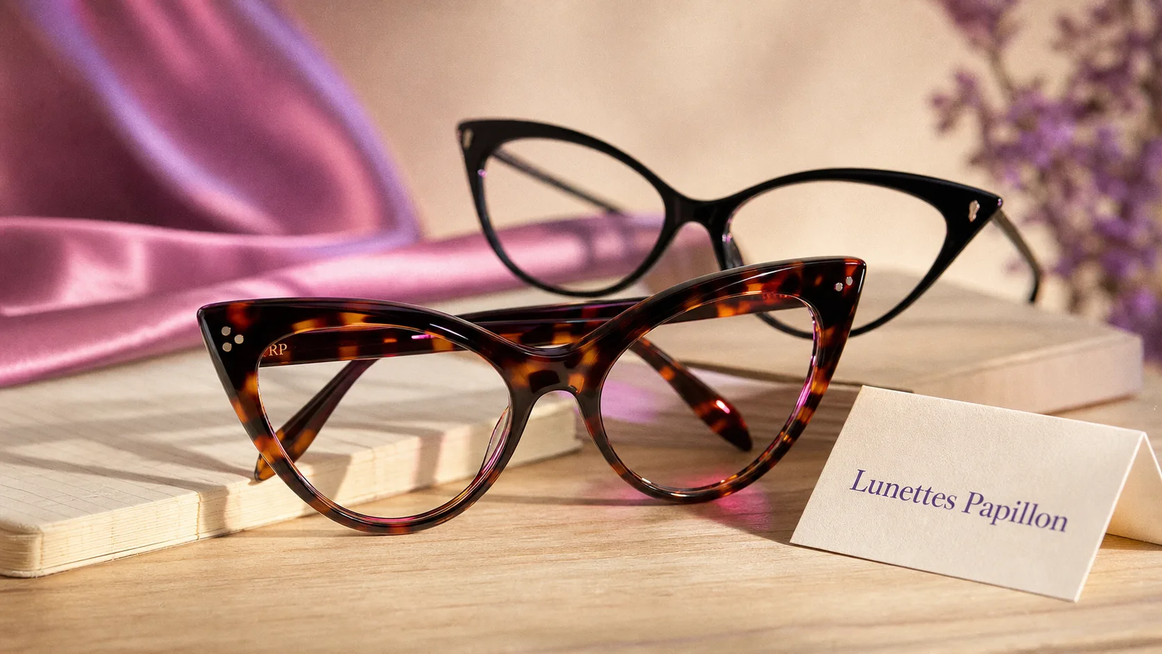 Lunettes papillon femme, effet ailes sur monture écaille