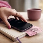 Silence radio femme : téléphone éteint sur carnet