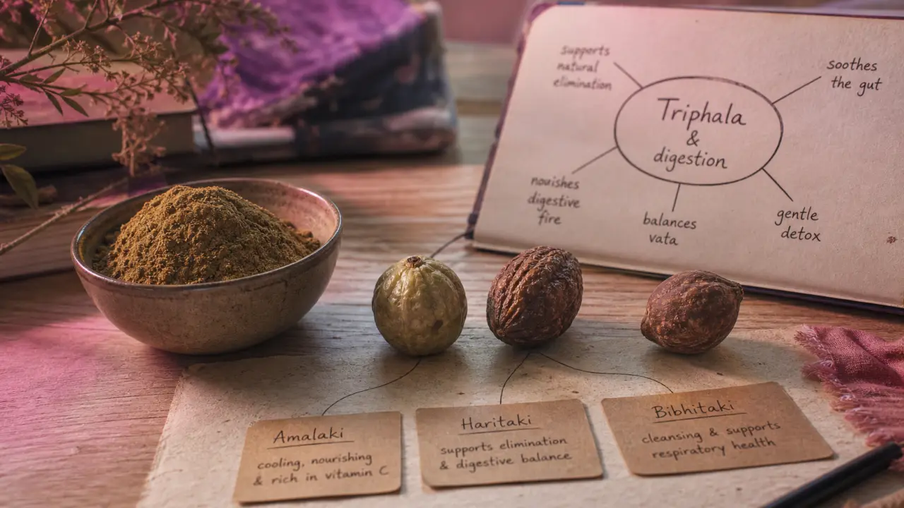 Triphala bienfaits : poudre et fruits secs pour la digestion et le transit