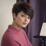 Visage rond moderne : coupe courte femme pixie texturée