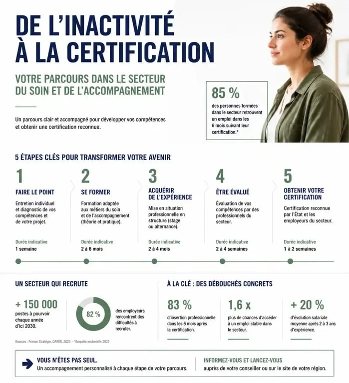 Parcours de formation auxiliaire de vie via France Travail