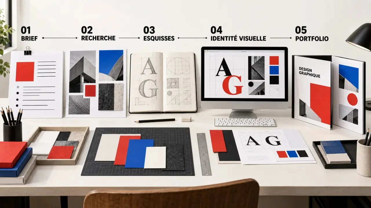 Étapes pour devenir designer graphique, du brief à la création d’un portfolio