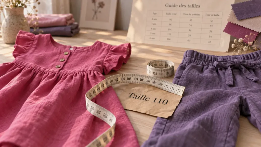 La taille 110 correspond à 4-5 ans, mais la mesure de l’enfant prime