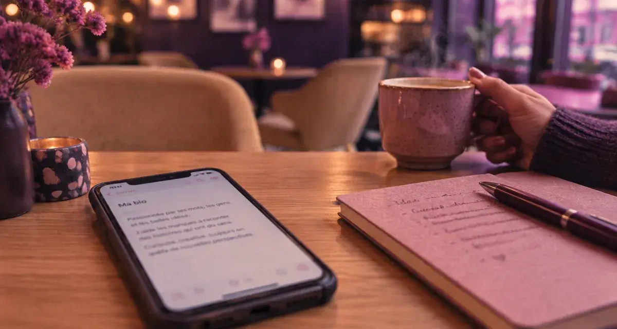 Comment se décrire sur un site de rencontre : bio en quatre lignes sur un carnet au café