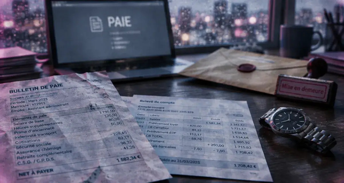 Date limite paiement salaire : bulletin de paie, relevé bancaire et mise en demeure