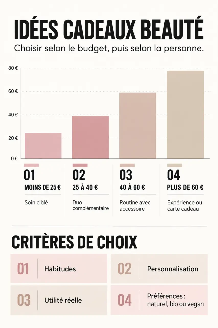 Idées cadeaux beauté classées par budget et préférences